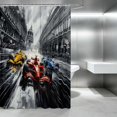 thumbnail image 2 of Erosebridal Formula Car Shower Curtain 72Wx72L, Race Track Bathroom Curtain, Black White Track, 2 of 5