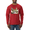 Red, variant on Wild Forest Spotted Cheetah Family Animal Lover Mens Long Sleeve Shirt