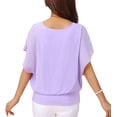 thumbnail image 2 of Uhndy Women's Loose Casual Short Sleeve Chiffon Top T-Shirt Blouse-LQ, 2 of 2