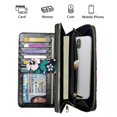 thumbnail image 6 of Xoenoiee Women's Long Bifold Wallet Faux Leather Card Holder Purse with Zipper Pocket Elegant Clutch Snap Wallet for Girls Ladies, Colorful Leaves Hibiscus Floral Pattern, 6 of 6