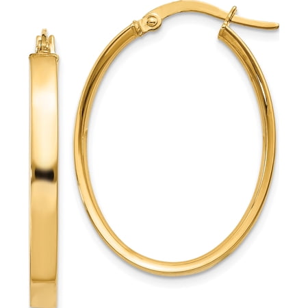 Jewelry by Sweet Pea 10K Yellow Gold 3mm Oval Hoop Earrings