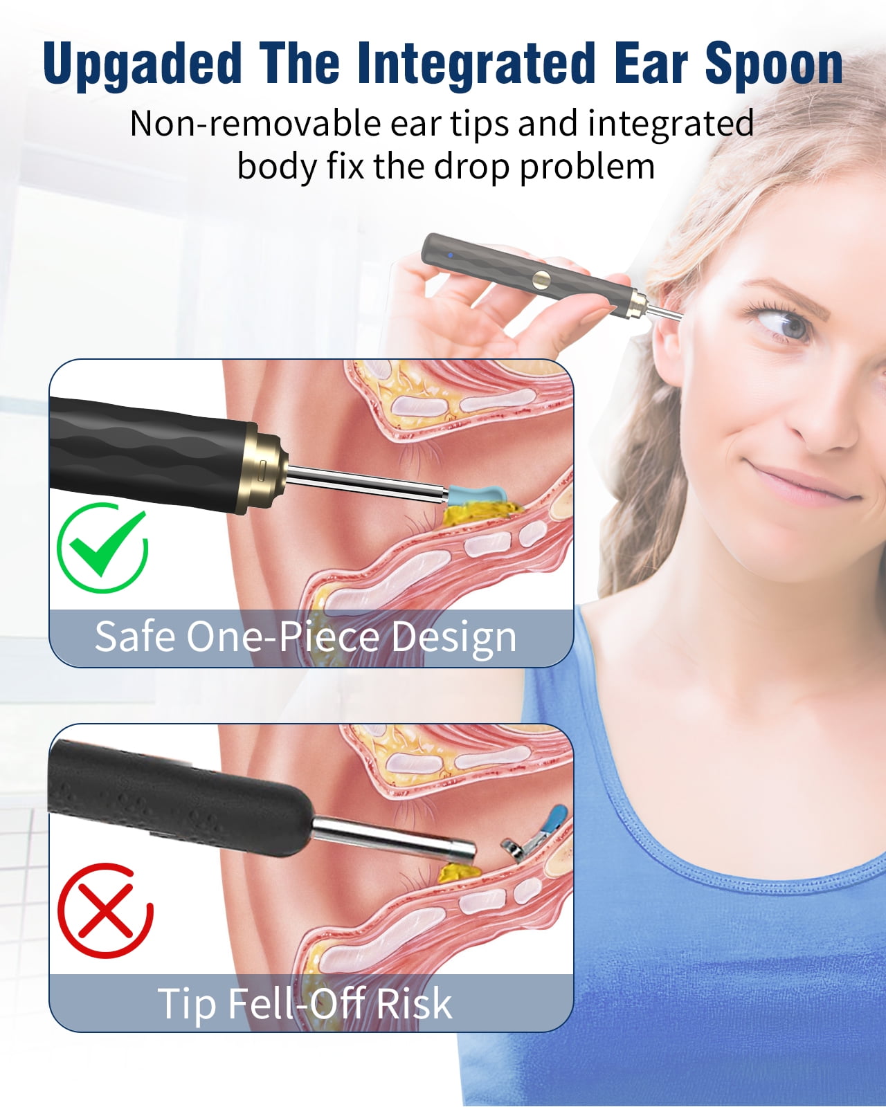 Ear Wax Removal, 1296P HD Camera, KEKOY Ear Cleaner Wireless Ear Cleaning Otoscope with 13 Pcs Kit