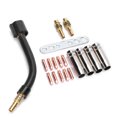 thumbnail image 1 of Tips Holder Diffuser Gas Nozzles Nozzle Key  Accessory Set 10pcs Contact Tip 4pcs Tips Holder Diffuser 2pcs Connecting Rod Torch Neck Nozzle Key Set For MB15/15AK MIG Welding Torch, 1 of 8