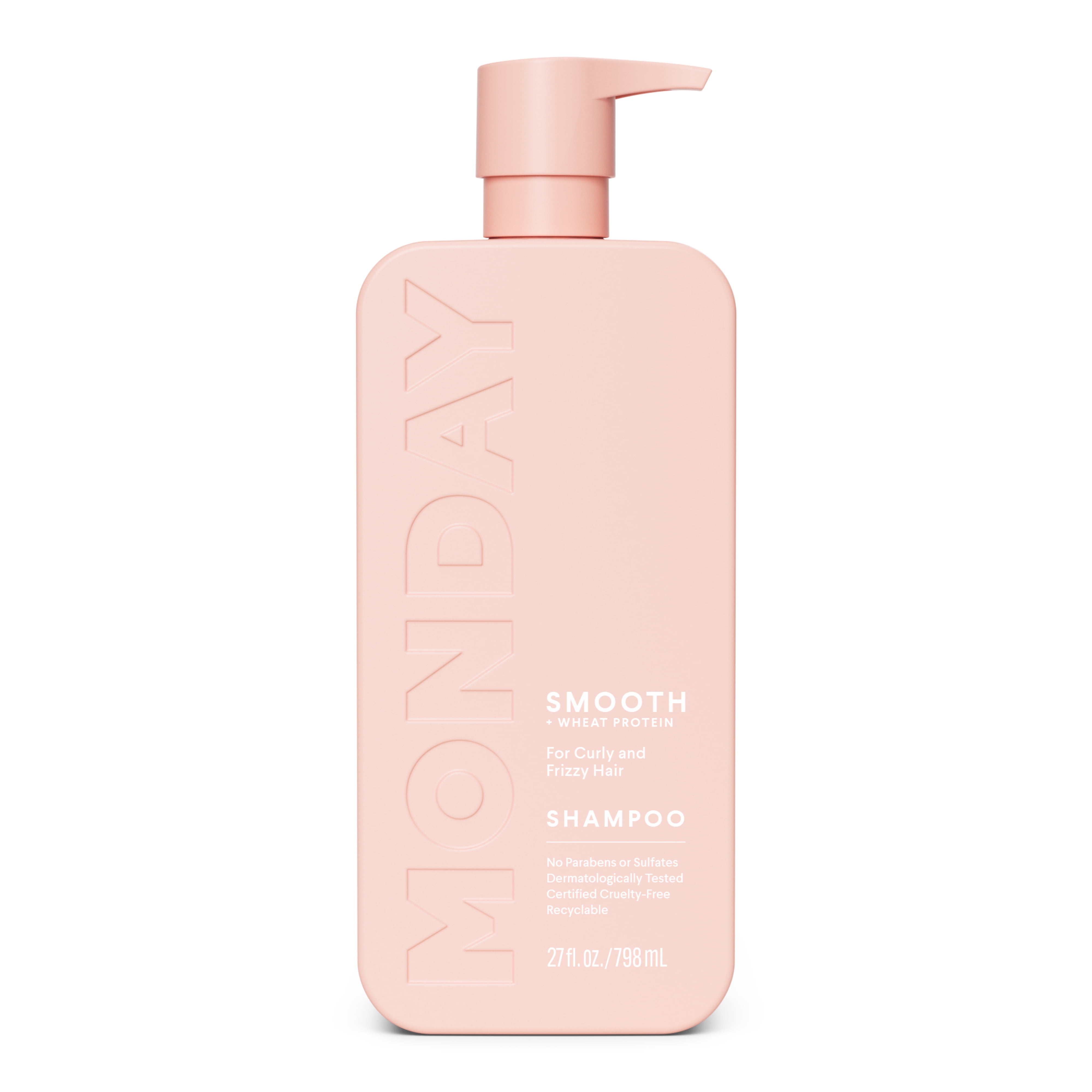 MONDAY Haircare SMOOTH Shampoo Softens Curly Wavy Hair, Wheat Protein, Avocado Oil, 27 fl oz
