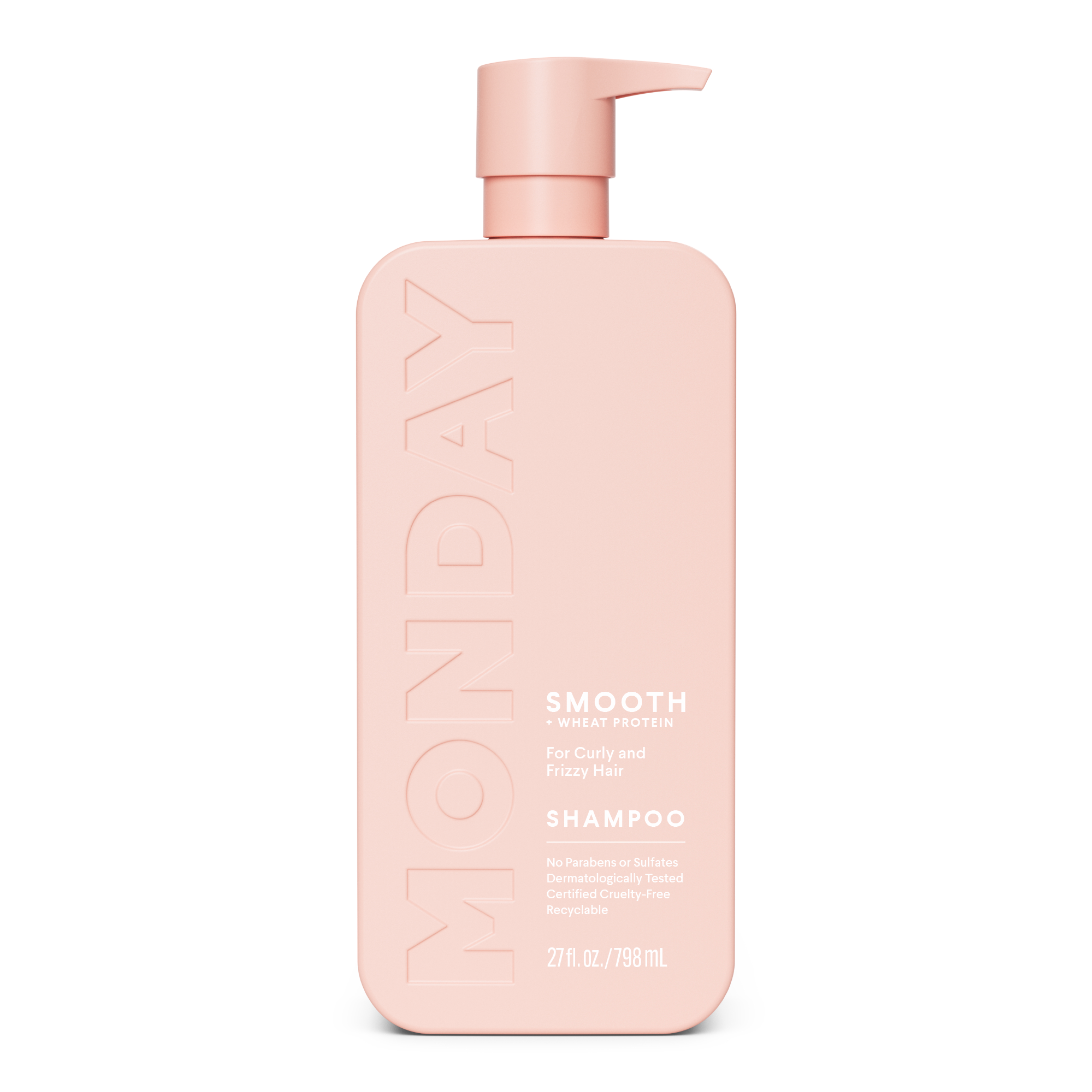 MONDAY Haircare SMOOTH Shampoo Softens Curly Wavy Hair, Wheat Protein, Avocado Oil, 27 fl oz