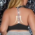 thumbnail image 2 of Valcatch Women's Sparkly Plus Size Front Closure Bra Halter Neck Wireless Bra, 2 of 8
