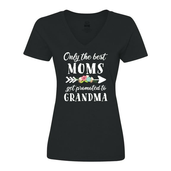 Inktastic Only the Best Moms Get Promoted to Grandma Women's V-Neck T-Shirt