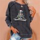 thumbnail image 1 of Pntutb Mujer Halloween Navidad Calavera Estampado Cuello Redondo Suelto Jersey Estampado Sudadera top Pntutb Pntutb-4727, 1 of 6