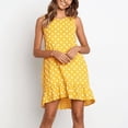 thumbnail image 4 of Vestido De Mujer Sin Mangas Chaleco De Puntos Vestido Suelto De Cuello Redondo Con Volantes, Amarillo, XXL Yuarrent AP002086-11, 4 of 7