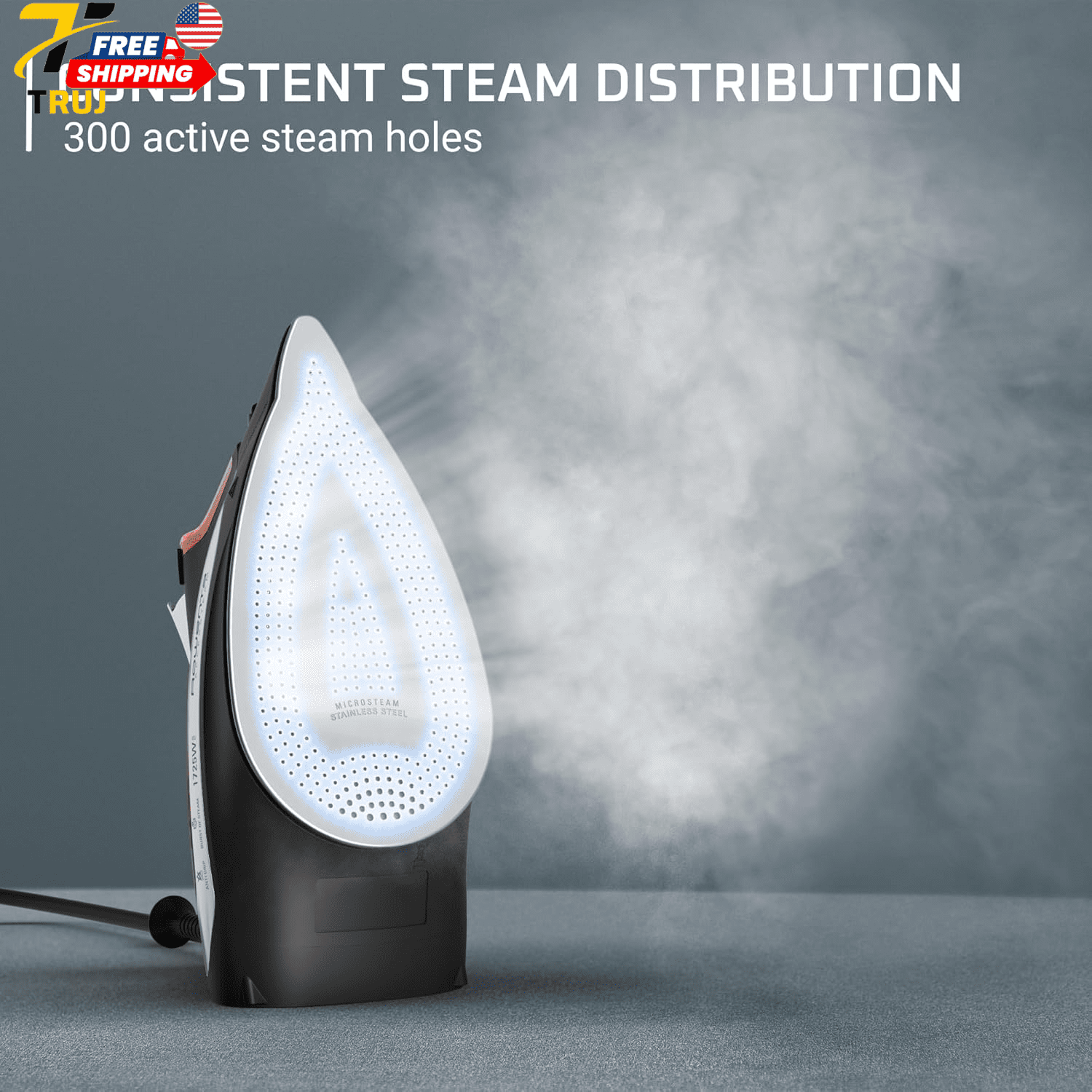 Rowenta Iron Steamer for Clothes, Stainless Steel Soleplate Steam Iron Microste