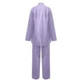 thumbnail image 6 of Two Piece Plus Size Sets for Women Fall Solid Color Retro Classic Wersatile Casual Cotton Linen Shirt Drawstring Wide Leg Pants Set Long Sleeved Round Neck Top/Shirt Set, 6 of 7