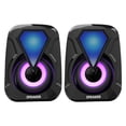 thumbnail image 1 of Altavoz de computadora 2PCS USB2.0 2 pistas de sonido Altavoz de sonido estéreo con luz RGB colorida Sonido de juego con cable Sweethay EL010682-00, 1 of 5