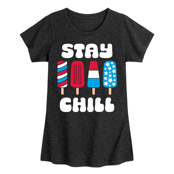 Instant Message - Americana - Stay Chill Patriotic Popsicles - Toddler & Youth Girls Short Sleeve Graphic T-Shirt