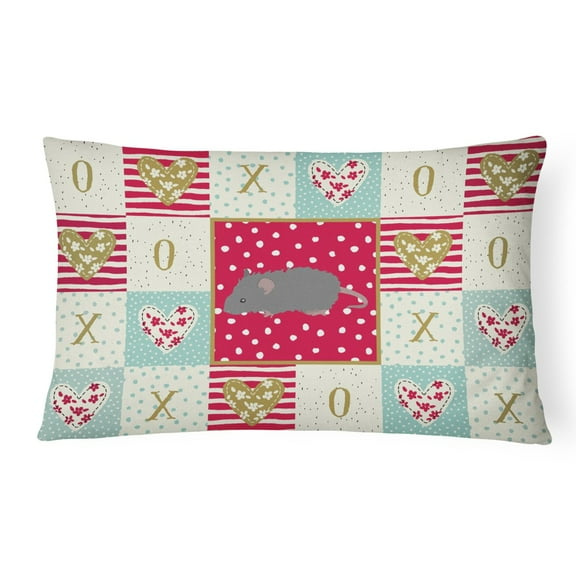 Carolines Treasures CK5447PW1216 Australian Long Coated Mouse Love Canvas Fabric Decorative Pillow, Red, 12H x16W,