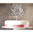 thumbnail image 1 of Fall In Love Wedding Cake Topper Personalized White Cake Topper Cake Decoration Option Available 6-7 Inches Wide, 1 of 1
