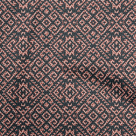 oneOone Cotton Flex Teal Blue Fabric African Aztech Sewing Fabric By The Yard Printed Diy Clothing Sewing Supplies 40 Inch Wide