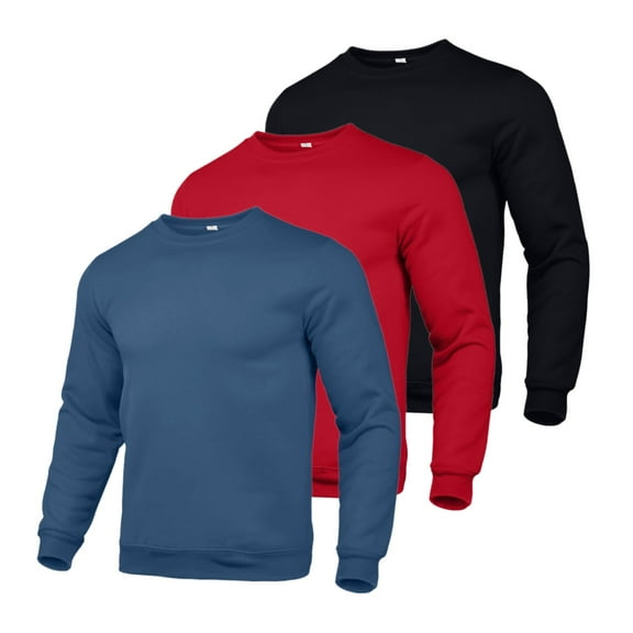 Zimjoy 3 Pack Big and Tall Sweatshirt for Men Solid Plain Casual Loose Hooded Cotton Sweatshirt Long Sleeve Elastic Cuff and Hem Comfy Pullover Sweatshirts, Mix_A 4XL