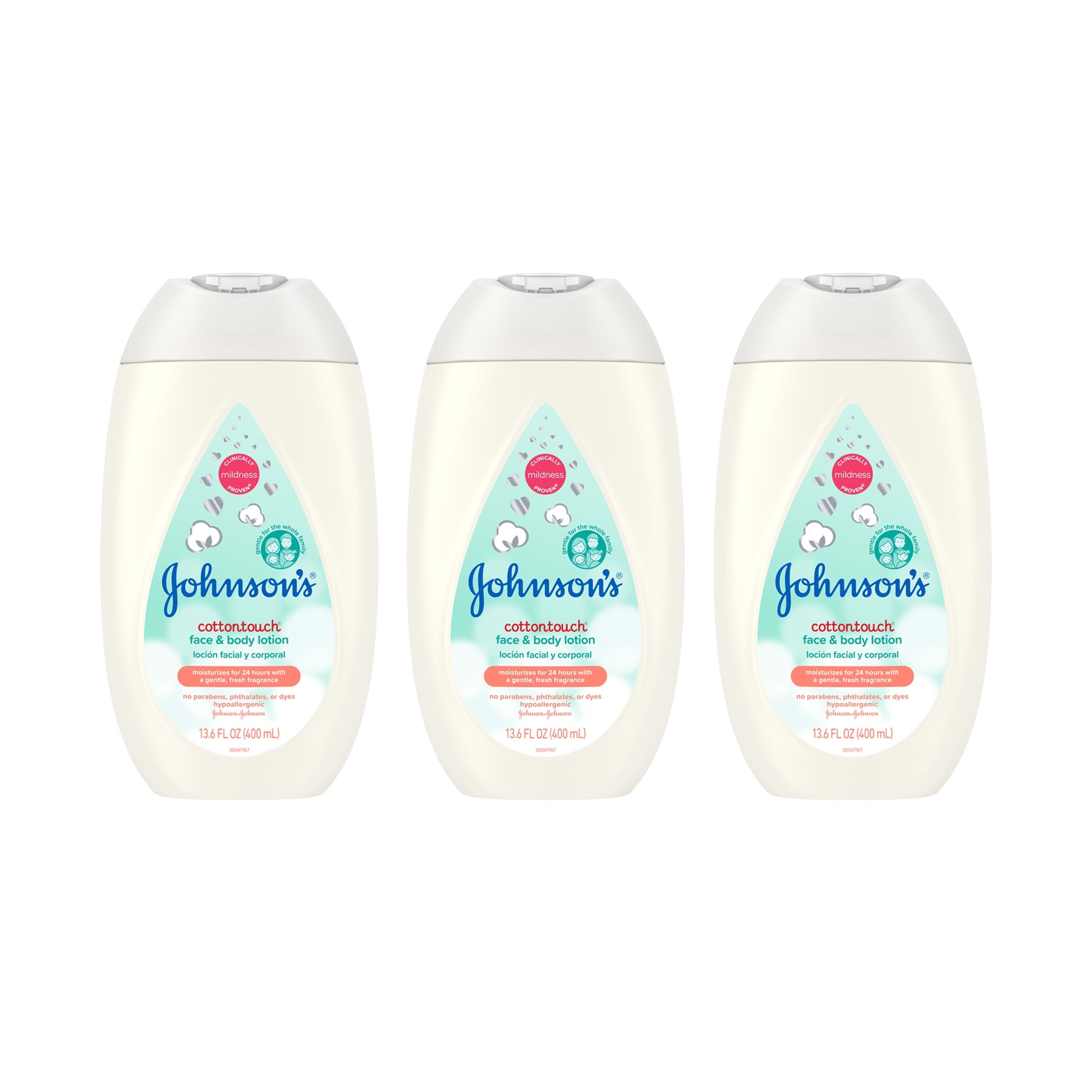 Johnson's CottonTouch Newborn Baby Face & Body Lotion, 3 x& 13.6 fl. oz