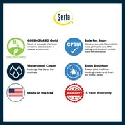 Serta SleepTrue Sparkling Sky 5 Dual-Sided Crib & Toddler Mattress - Sustainably Sourced Fiber Core - Waterproof - Lightweight - GREENGUARD Gold Certified -