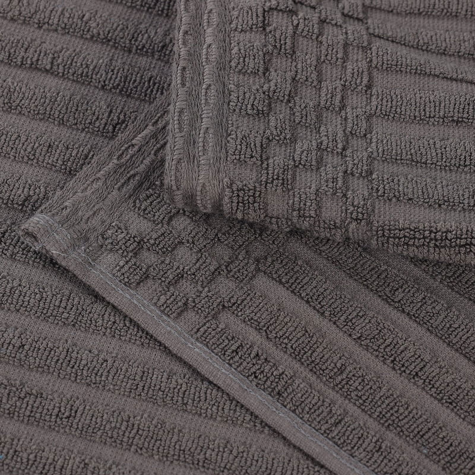 Superior Soho Ribbed Cotton 3-Piece Assorted Towel Set, Charcoal