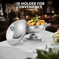 thumbnail image 5 of EVGTTI 2 Pack Round Chafing Dish for Buffet, 6QT Stainless Steel Chafing Dishes, Chafers and Buffet Warmer Sets for Wedding, Rolled-Edge Design, 5 of 6