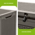 thumbnail image 4 of Uforic Lockable 100 Gallon Resin Deck Box, Heavy-Duty Weather Resistant Outdoor Storage Chest, Versatile Storage Solution for Patio Accessories and Daily Essentials,Light Brown, 4 of 7