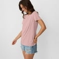 thumbnail image 4 of SUNBS Womens Tops Short Sleeve Shirts Crewneck Plain Tee Casual Summer Clothes, Sizes S-2XL, 4 of 7