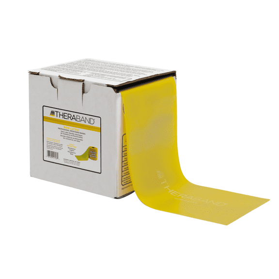 THERABAND Resistance Band, Yellow, Light, 50-Yard Roll, Latex-Free, Elastic Band for Exercise, Physical Therapy, Yoga, Pilates, Stretching, Home Workouts, Cut-to-Length, Color-Coded Levels