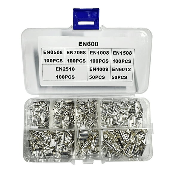 600Pcs Wire End Ferrules Assortment Uninsulated Cable Sleeves Set Wire End Ferrules Set Mix Size For Wire Connection