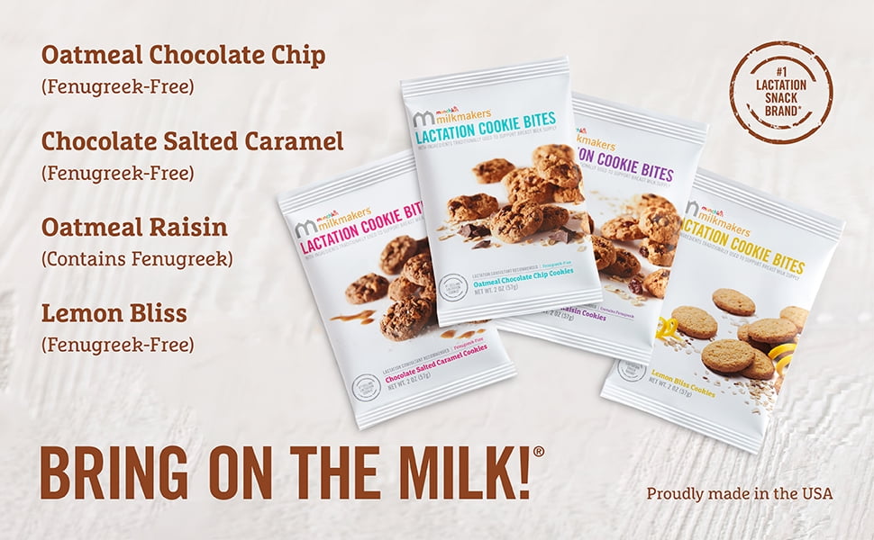 Munchkin® Milkmakers® Lactation Cookie Bites, Lemon Cookie, Fenugreek Free, 8 Count