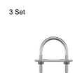 thumbnail image 3 of Unique Bargains Round U-Bolts 3 Sets 44mm Inner Width 69mm Length M8 with Nuts and Plates, 3 of 5