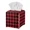 Red Buffalo Plaid, variant on POLERO Square Tissue Box Cover - Waterproof PU Leather Tissues Cube Boxes Holder Aesthetic Desk Decor for Room, Home & Office - Black Geometric