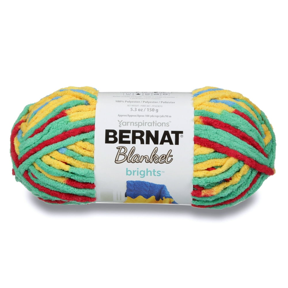 Bernat Blanket Brights Yarn, Raspberry Ribbon Varg, 5.3oz(150g)