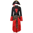 thumbnail image 3 of Disfraz de capitana de piratas del Caribe para mujer con sombrero, traje de rol para Halloween, disfraz de mujer, vestido gótico medieval, 3 of 5