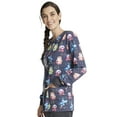 thumbnail image 4 of Cherokee Prints Warm Up Scrubs Jacket For Women Snap Front Print CK321, M, Science Friends, 4 of 5