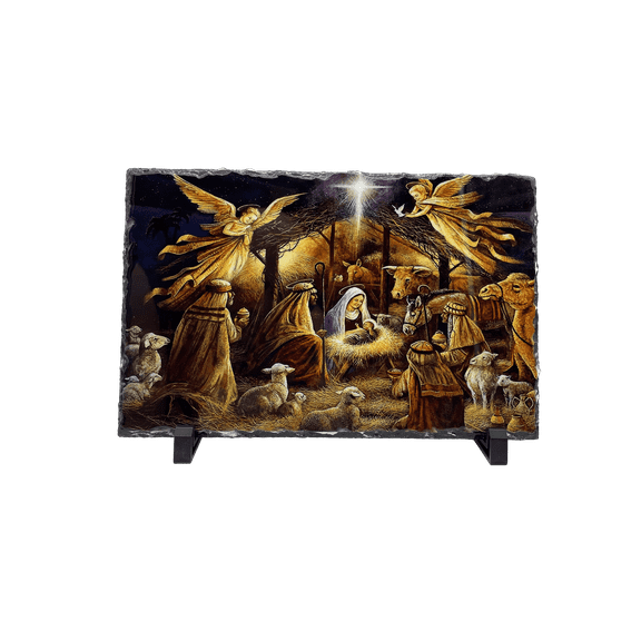 Nativity Scene Rock Slate