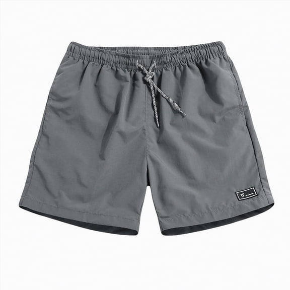 KPOPLK Mens Casual Shorts Cotton Drawstring Elastic Waist Lightweight 9" Chino Shorts Summer Beach Shorts(Grey,XL)