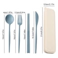 thumbnail image 4 of Toystoory ¡Novedad de 2021! Juego de cubiertos de de 4 Uds., cuchillo de paja de trigo, tenedor, palillos, cuchara, vajilla portátil con caja de Mostrada azul Toystoory HA006622-04, 4 of 6