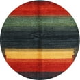 thumbnail image 1 of Ahgly Company Machine Washable Indoor Round Contemporary Antique Bronze Green Area Rugs, 6' Round, 1 of 7