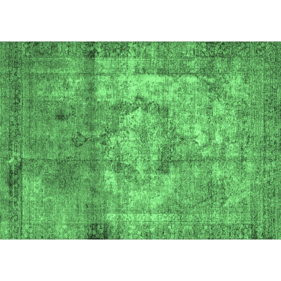 Ahgly Company Indoor Rectangle Persian Emerald Green Traditional Area Rugs, 5' x 7'