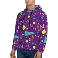 thumbnail image 3 of Bingfone Retro 80s Style Men'S Drawstring Hoodie Long Sleeve Pocket Sweatshirts-Large, 3 of 9