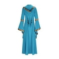 thumbnail image 4 of Efsteb Medieval Dress for Women Vintage Renaissance Costumes Gothic Dress Floor Length Halloween Long Dresses (Blue,S), 4 of 5