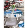 thumbnail image 5 of Outdoor Tablecloth with Umbrella Hole for Patio/Picnic/Party/Camping, Blue Marble Waterproof Table Cloth Round Cover Washable, Modern Gradient Abstract Art Chic Texture (Dia 60"), 5 of 9