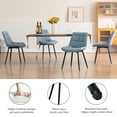 thumbnail image 7 of YOUNIKE Dining Chairs, Set of 2, Faux Leather Dining Chairs, Mid-Century Modern Upholstered Seat, No Armrests, No Wheels, Suitable for Family Living Rooms, Cafeterias, Blue, 7 of 7