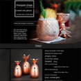 thumbnail image 5 of Cocktail Glasses, Creative Pineapple Tumbler Cocktail Cups, Pineapple Shaped Copper with Lid Modern Grid Design Beer Mugs Drinking Bar Accessories Wine Set(Silver), 5 of 8