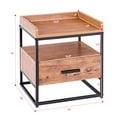 thumbnail image 3 of Gymax 2-Tiers End Side Sofa Table Metal Nightstand Storage Display Bedroom W/1 Drawer, 3 of 10