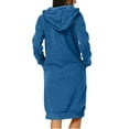 thumbnail image 4 of Women Blouses Womens Sweatshirts Pullovers And Hoodies Longer Hoodies Women Lightweight plus Long Sweater for Sweater Hoodie Cool Womens Hoodie Lady Long Tunic Top Blue M, 4 of 7