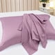 thumbnail image 4 of Juego de 2 fundas de almohada de satén PiccoCasa, fundas de almohada de satén sedoso, color malva, tamaño queen, 4 of 7