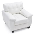 thumbnail image 3 of Passion Furniture Gallant White Upholstered Accent Chair, 3 of 5