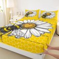 thumbnail image 3 of jejeloiu Kawaii Flowers Daisy Queen Sheet Sets,Yellow Black Bee Bed Set For Girls Kids 4pcs, 3 of 7